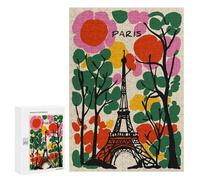 300 PCS Puzzle Per Adolescenti Paris Eiffel Tower Colorful Illustration Puzzle Per Adolescenti Migliora La Memoria Sfida Da Completare Giocattoli Educativi Per L'apprendimento 300 PCS