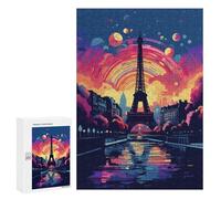 300 PCS Puzzle Per Adolescenti Paris Eiffel Tower Sunset Art Print Puzzle Per Adolescenti Analisi E Logica Difficile E Sfida Ideale Come Regalo 300 PCS