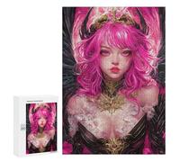 300 PCS Puzzle Per Adolescenti Pink-Haired Fantasy Queen Anime Puzzle Per Adulti Assemblaggio Del Modello Aiuta L'esercizio Del Cervello Giochi Stimolanti 300 PCS