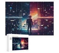 300 PCS Puzzle Per Adolescenti Puzzle Astronaut Gazing at Space Puzzle Per Adulti Gioco Pratico Assemblaggio Del Modello Regali Unici Per Compleanno E Natale 300 PCS