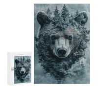 300 PCS Puzzle Per Adolescenti Puzzle Bear And Forest Double Exposure Art Puzzle Per Adulti Gioco Pratico Assemblaggio Del Modello Regali Unici Per Compleanno E Natale 300 PCS