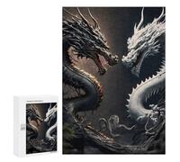 300 PCS Puzzle Per Adolescenti Puzzle Black And White Dragons Confrontation Puzzle Per Adulti Gioco Rompicapo Ma Divertente E Umoristico Aiuta L'esercizio Del Cervello 300 PCS