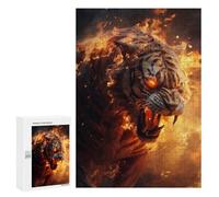 300 PCS Puzzle Per Adolescenti Puzzle Burning Fantasy Tiger Glow Puzzle Per Adulti Gioco Pratico Assemblaggio Del Modello Regali Unici Per Compleanno E Natale 300 PCS