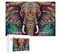 300 PCS Puzzle Per Adolescenti Puzzle Colorful Elephant Mandala Artwork Puzzle Per Adulti Gioco Rompicapo Ma Divertente E Umoristico Aiuta L'esercizio Del Cervello 300 PCS
