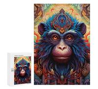 300 PCS Puzzle Per Adolescenti Puzzle Colorful Monkey Portrait -6 Puzzle Per Adulti Gioco Pratico Assemblaggio Del Modello Regali Unici Per Compleanno E Natale 300 PCS