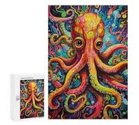 300 PCS Puzzle Per Adolescenti Puzzle Colorful Octopus Artwork-10 Puzzle Per Adulti Gioco Rompicapo Ma Divertente E Umoristico Aiuta L'esercizio Del Cervello 300 PCS