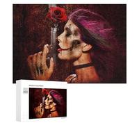 300 PCS Puzzle Per Adolescenti Puzzle Dark Rose A Gothic Artwork Puzzle Per Adulti Gioco Rompicapo Ma Divertente E Umoristico Aiuta L'esercizio Del Cervello 300 PCS