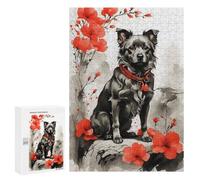 300 PCS Puzzle Per Adolescenti Puzzle Dog Ink Japanese Style Puzzle Per Adulti Gioco Pratico Assemblaggio Del Modello Regali Unici Per Compleanno E Natale 300 PCS