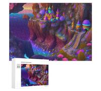 300 PCS Puzzle Per Adolescenti Puzzle Fantasy Castle on A Rainbow Cliff Puzzle Per Adulti Gioco Pratico Assemblaggio Del Modello Regali Unici Per Compleanno E Natale 300 PCS