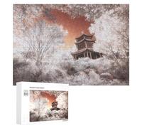 300 PCS Puzzle Per Adolescenti Puzzle Infrared Serenity Pagoda Amidst Trees Puzzle Per Adulti Gioco Pratico Assemblaggio Del Modello Regali Unici Per Compleanno E Natale 300 PCS