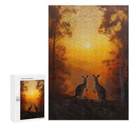 300 PCS Puzzle Per Adolescenti Puzzle Kangaroo Forest Sunset Puzzle Per Adulti Gioco Rompicapo Ma Divertente E Umoristico Aiuta L'esercizio Del Cervello 300 PCS
