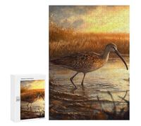 300 PCS Puzzle Per Adolescenti Puzzle Long-billed Curlew at Sunset Puzzle Per Adulti Gioco Rompicapo Ma Divertente E Umoristico Aiuta L'esercizio Del Cervello 300 PCS