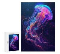 300 PCS Puzzle Per Adolescenti Puzzle Neon Jellyfish Puzzle Per Adulti Gioco Pratico Assemblaggio Del Modello Regali Unici Per Compleanno E Natale 300 PCS