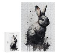 300 PCS Puzzle Per Adolescenti Puzzle Rabbit Watercolors Puzzle Per Adulti Gioco Pratico Assemblaggio Del Modello Regali Unici Per Compleanno E Natale 300 PCS