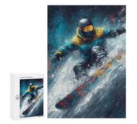 300 PCS Puzzle Per Adolescenti Puzzle Snowboarder in Action -13 Puzzle Per Adolescenti Sfida Difficile Ogni Pezzo È Unico - Giocattoli Educativi Per L'apprendimento 300 PCS