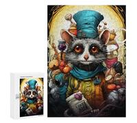 300 PCS Puzzle Per Adolescenti Puzzle Steampunk Raccoon Chef Puzzle Per Adulti Gioco Rompicapo Ma Divertente E Umoristico Aiuta L'esercizio Del Cervello 300 PCS