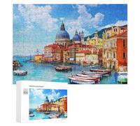 300 PCS Puzzle Per Adolescenti Puzzle Venice Grand Canal Panorama Puzzle Per Adulti Gioco Rompicapo Ma Divertente E Umoristico Aiuta L'esercizio Del Cervello 300 PCS