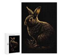 300 PCS Puzzle Per Adolescenti Rabbit Gold Black Puzzle Per Adolescenti Antistress Ogni Pezzo È Unico - Ideale Come Regalo Per Tutta La Famiglia 300 PCS