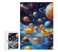 300 PCS Puzzle Per Adolescenti Rubber Ducks on Space Puzzle Per Adolescenti Gioco Rompicapo Migliora La Memoria Regali Di Natale Compleanno 300 PCS