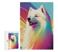 300 PCS Puzzle Per Adolescenti Samoyed Color Dog Puzzle Per Adulti Gioco Pratico Corsa Di Velocità Delle Mani Divertimento Attività A Casa, 300 PCS