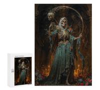 300 PCS Puzzle Per Adolescenti Santa Muerte with Flowers Puzzle Per Adolescenti Giochi Per Famiglie Analisi E Sfida Educativa Logica 300 PCS