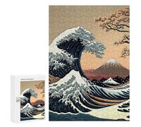 300 PCS Puzzle Per Adolescenti Sea Wave Japanese Art 2 Puzzle Per Adulti Gioco Pratico Difficile Difficile Unico Compleanno E Regali 300 PCS