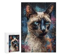 300 PCS Puzzle Per Adolescenti Siamese Cat Painting Puzzle Per Adolescenti Gioco Rompicapo Migliora La Memoria Regali Di Natale Compleanno 300 PCS