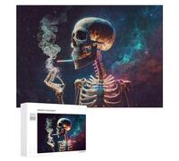 300 PCS Puzzle Per Adolescenti Skeleton Smoking in Space Puzzle Per Adolescenti Gioco Rompicapo Migliora La Memoria Regali Di Natale Compleanno 300 PCS