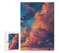 300 PCS Puzzle Per Adolescenti Sky on Fire Dramatic Sunset Clouds Puzzle Per Adulti Assemblaggio Del Modello Aiuta L'esercizio Del Cervello Giochi Stimolanti 300 PCS