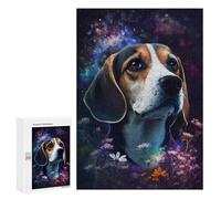 300 PCS Puzzle Per Adolescenti Space Floral Beagle Portrait Puzzle Per Adulti Assemblaggio Del Modello Aiuta L'esercizio Del Cervello Giochi Stimolanti 300 PCS