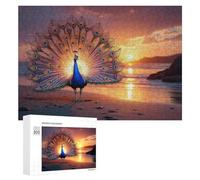 300 PCS Puzzle Per Adolescenti Sunset Beach Peacock Display Puzzle Per Adulti, Gioco Rompicapo, Gara Di Velocità Manuale, Impegnativo Da Completare 300 PCS