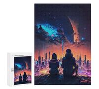 300 PCS Puzzle Per Adolescenti Super Night Space City Puzzle Per Adolescenti Analisi E Logica Difficile E Sfida Ideale Come Regalo 300 PCS