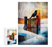 300 PCS Puzzle Per Adolescenti The Magpie - Monet Inspired - Geometric Winter Scene - Abstract Impressionist Landscape Puzzle Per Adulti Gioco Pratico Regalo Per Donne Aiuta L'esercizio Del Cervello 3