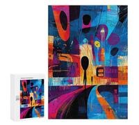 300 PCS Puzzle Per Adolescenti The Scream Reimagined - Geometric Abstract Expressionism Puzzle Per Adulti Gioco Pratico Difficile Difficile Unico Compleanno E Regali 300 PCS