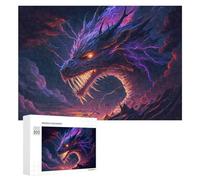 300 PCS Puzzle Per Adolescenti Thunder Dragon Fantasy Artwork -1 Puzzle Per Adulti, Gioco Rompicapo, Gara Di Velocità Manuale, Impegnativo Da Completare 300 PCS