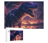 300 PCS Puzzle Per Adolescenti Thundering Tyrannosaurus Rex Roars Puzzle Per Adulti Giocattolo Decorazione Da Parete Un'opera D'arte Regalo Di Compleanno, Regali, 300 PCS