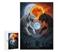 300 PCS Puzzle Per Adolescenti Tiger Confrontation Orange Puzzle Per Adulti Gioco Pratico Regalo Per Donne Aiuta L'esercizio Del Cervello 300 PCS