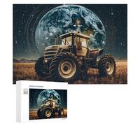 300 PCS Puzzle Per Adolescenti Tractor on Mars with Earth in Background Puzzle Per Adulti Giocattoli Antistress Regali Per Donne Sfida Da Completare 300 PCS