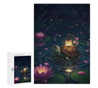 300 PCS Puzzle Per Adolescenti Turtle with Lantern in Lily Pond Puzzle Per Adulti Rompicapo Gioco Analisi E Logica Regali Di Natale Compleanno 300 PCS
