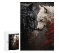 300 PCS Puzzle Per Adolescenti Two Wolves Fighting Puzzle Per Adulti, Gioco Rompicapo, Gara Di Velocità Manuale, Impegnativo Da Completare 300 PCS