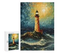 300 PCS Puzzle Per Adolescenti Van Goghs Lighthouse Puzzle Per Adulti Gioco Pratico Difficile Difficile Unico Compleanno E Regali 300 PCS