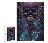 300 PCS Puzzle Per Adolescenti Vibrant Skull Illustration Puzzle Per Adolescenti Gioco Rompicapo Migliora La Memoria Regali Di Natale Compleanno 300 PCS