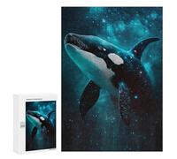 300 PCS Puzzle Per Adolescenti Whale in Starry Ocean Puzzle Per Adulti Assemblaggio Del Modello Aiuta L'esercizio Del Cervello Giochi Stimolanti 300 PCS
