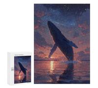 300 PCS Puzzle Per Adolescenti Whale Watching at Sunset-1 Puzzle Per Adulti Puzzle Difficile Sfida Attività Divertenti A Casa Ottimo Regalo Per I Giocatori 300 PCS