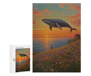 300 PCS Puzzle Per Adolescenti Whale Watching Sunset Puzzle Per Adolescenti Difficili Ogni Pezzo È Unico - Regalo Di Compleanno, Regali, 300 PCS
