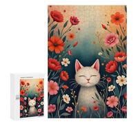300 PCS Puzzle Per Adolescenti Whimsical Cat Among Blooming Flowers Fine Art Puzzle Per Adolescenti Difficili Ogni Pezzo È Unico - Regalo Di Compleanno, Regali, 300 PCS