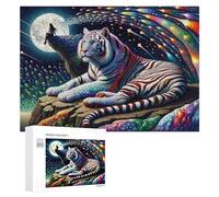 300 PCS Puzzle Per Adolescenti Whispering Moonlit Dreams A Tiger's Journey Through Starry Night Landscapes Puzzle Per Adulti Giocattoli Antistress Regali Per Donne Sfida Da Completare 300 PCS