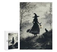 300 PCS Puzzle Per Adolescenti Witch with Lantern And Cat Puzzle Per Adulti Analisi E Logica Ogni Pezzo È Unico - Giochi Rompicapo Per Famiglie 300 PCS