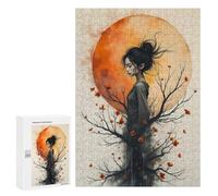 300 PCS Puzzle Per Adolescenti Woman from The Tree Under A Full Moon Puzzle Per Adolescenti Antistress Ogni Pezzo È Unico - Ideale Come Regalo Per Tutta La Famiglia 300 PCS
