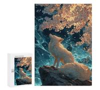300 PCS Puzzle Per Adulti Art Fox Under Cherry Blossom Tree Puzzle Per Adolescenti: Migliora La Memoria. Ogni Pezzo È Unico - Giocattoli E Giochi Educativi 300 PCS